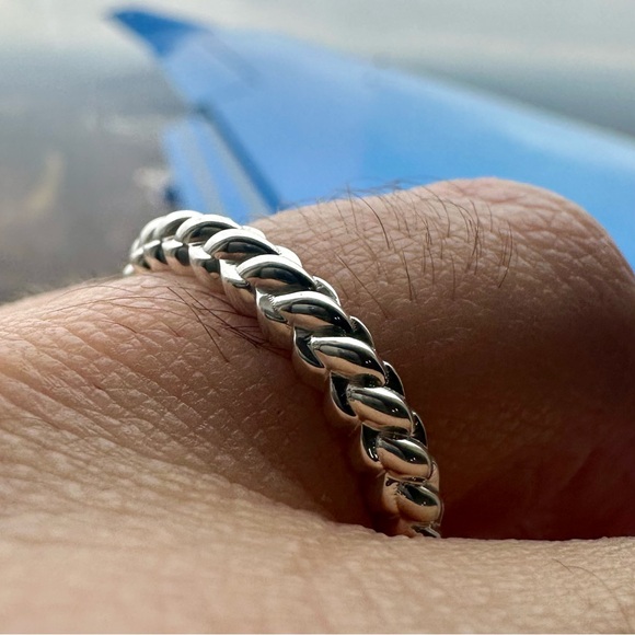 Silver Braided Torque Ring